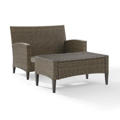Rockport 2pc Outdoor Wicker Loveseat Seating Set - Crosley - Image 5