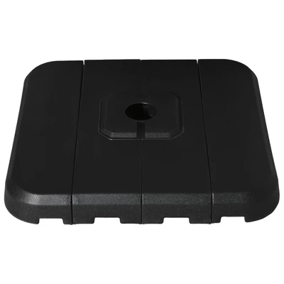 Outsunny 4 Pieces Square Patio Umbrella Base Stand, Outdoor Cantilever Offset Umbrella Weights, 198lb Capacity Water Or 286lb Capacity Sand, Black - Image 3