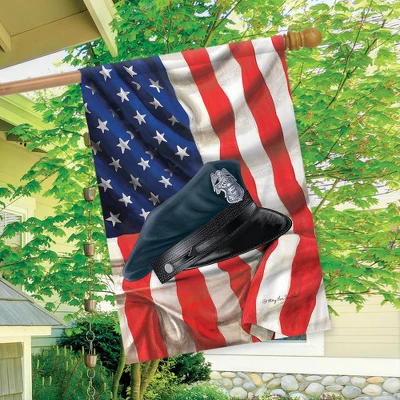 Briarwood Lane Police Hat House Flag Badge Blue Line Emergency Services Patriotic 28" X 40" - Image 2
