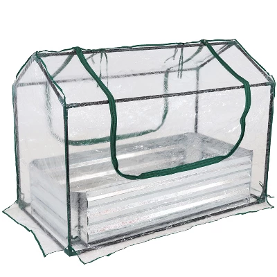 Sunnydaze Decor Sunnydaze Steel Raised Garden Bed With PVC Greenhouse Cover - Clear - Image 5