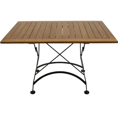 Sunnydaze Decor Sunnydaze Indoor/Outdoor Chestnut Wood Large Folding Patio Family Dining Table - 31" - Brown - Image 5