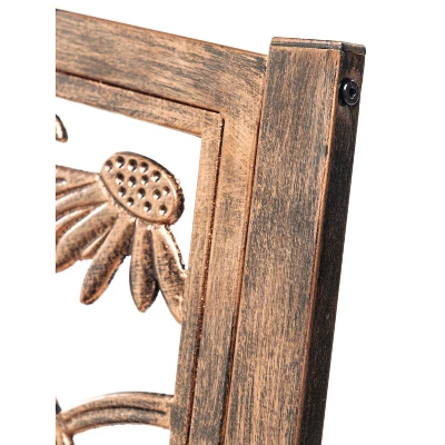 Evergreen Metal Coneflower Bench - Image 3