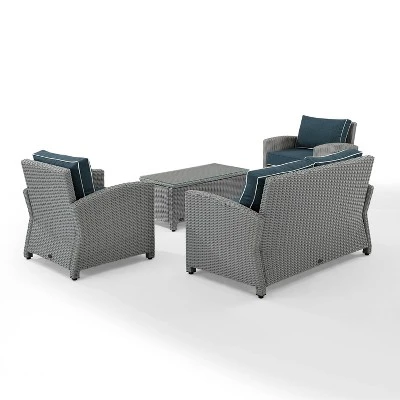 Bradenton 4pc Outdoor Wicker Conversation Set - Crosley - Image 2
