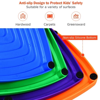 Costway 11pcs Kids Balance Stepping Stones W/ Non-Slip Bottom Indoor & Outdoor Toy - Image 9