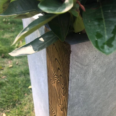 Set Of 2 Kante Lightweight Tall Outdoor Square Concrete Planter Timber Ridge Gray - Rosemead Home & Garden, Inc. - Image 4