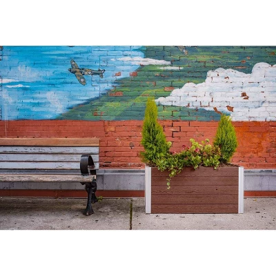 Vita 39" Wide Urbana Small Parklette Rectangular Planter Box Espresso - Image 2