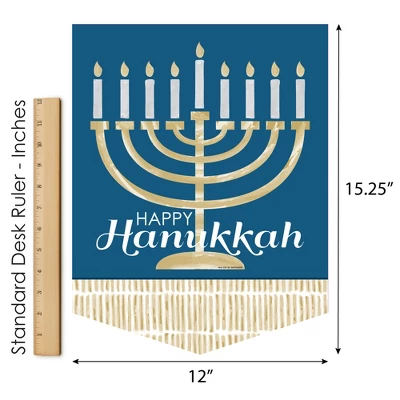 Big Dot Of Happiness Happy Hanukkah - Outdoor Home Decorations - Double-Sided Chanukah Holiday Party Garden Flag - 12 X 15.25 Inches - Image 4