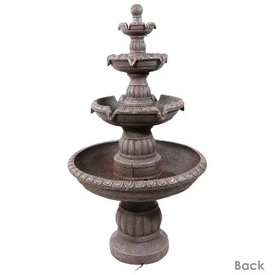 Sunnydaze Decor Sunnydaze 49"H Electric Fiberglass And Resin 4-Tier Mediterranean Outdoor Water Fountain - Image 6