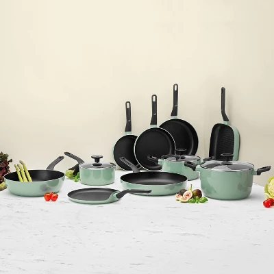 BergHOFF Sage And Slate Non-stick Aluminum Saucepan With Glass Lid - Image 5