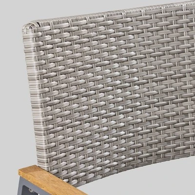 Luton 2pk Wicker & Aluminum Patio Dining Chair - Gray - Christopher Knight Home - Image 3