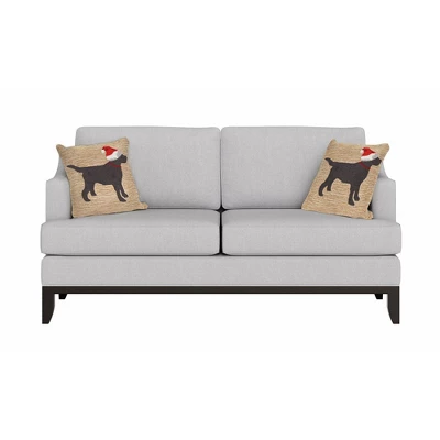 18"x18" Front Porch Christmas Dog Indoor/Outdoor Square Throw Pillow Neutral - Liora Manne - Image 3