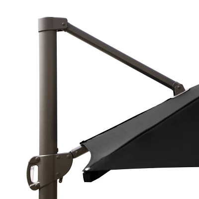 Crestlive Products 11.5'x11.5' Luxury Aluminum Frame Double Top Round Offset Cantilever Umbrella Black - Image 5