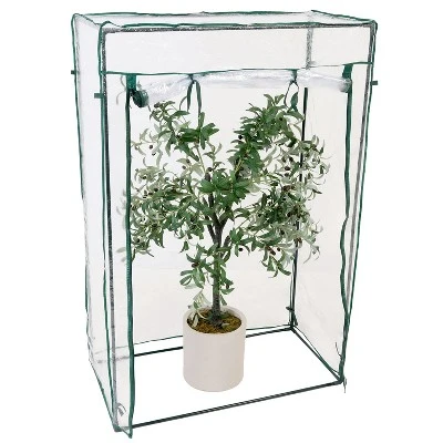 Sunnydaze Decor Sunnydaze Outdoor Deluxe Portable Large Potted Plant And Starter Tomato Plant Greenhouse With Roll-Up Door - Clear - Image 8