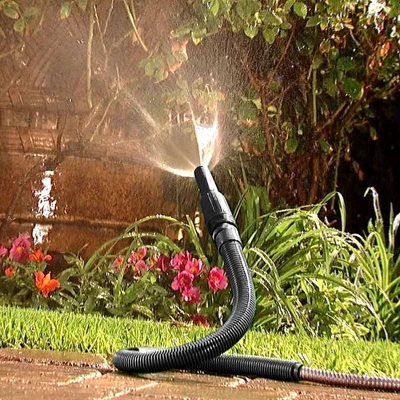 Bernini 50' Metal Garden Hose With Flex End Watering Wand - Image 6
