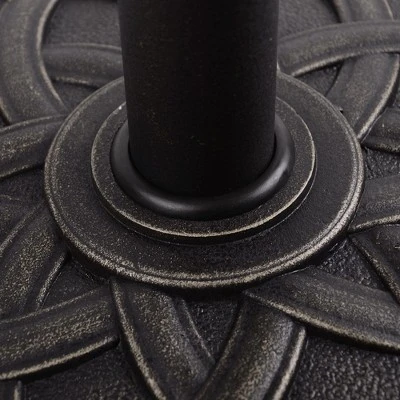 Outsunny 22" 42 Lbs Round Resin Umbrella Base Stand Market Parasol Holder With Beautiful Decorative Pattern & Easy Setup, Bronze - Image 4