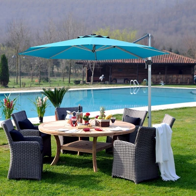 Costway 11' Patio Cantilever Offset Umbrella 360 Degrees Rotation Aluminum Tilt - Image 12