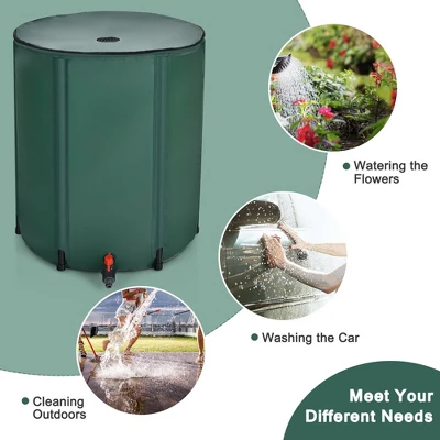 Costway 60 Gallon Portable Rain Barrel Collapsible Tank Water Collector Spigot Filter - Image 5