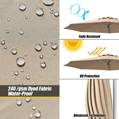 Costway 11' Patio Cantilever Offset Umbrella 360 Degrees Rotation Aluminum Tilt - Image 5