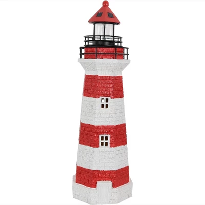 Sunnydaze Decor Sunnydaze Outdoor Backyard Garden Nautical Lighthouse Solar LED Pathlight Statue Figurine - 36" - Image 11