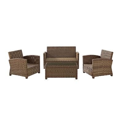 Bradenton 4pc Outdoor Wicker Conversation Set - Crosley - Image 7