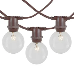 Novelty Lights Globe Outdoor String Lights With 25 In-Line Sockets Brown Wire 25 Feet