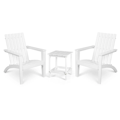 Tangkula 3PCS Patio Adirondack Chair Side Table Set Solid Wood Garden Deck Bistro Set Classic Furniture - Image 10