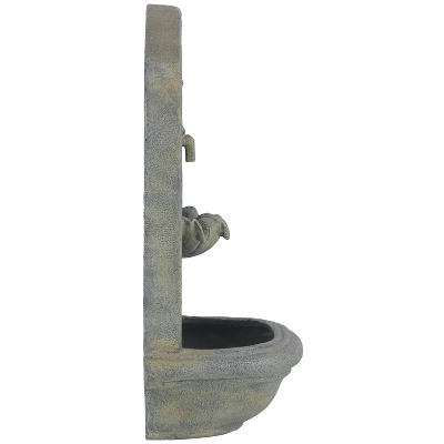 Sunnydaze Decor Sunnydaze 27"H Solar Only Polystone Seaside Outdoor Wall-Mount Water Fountain - Image 7