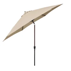 11' X 11' Aluminum Market Polyester Umbrella With Crank Lift Beige - Astella