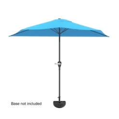 Nature Spring 9' Half-Round Patio Umbrella - Brilliant Blue