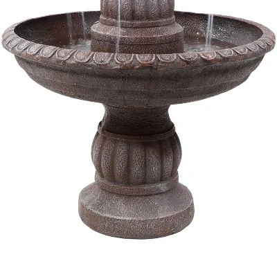 Sunnydaze Decor Sunnydaze 49"H Electric Fiberglass And Resin 4-Tier Mediterranean Outdoor Water Fountain - Image 4