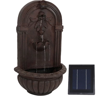 Sunnydaze Decor Sunnydaze Outdoor Florence Solar Wall Fountain With Battery Backup Feature - 27" - Image 12