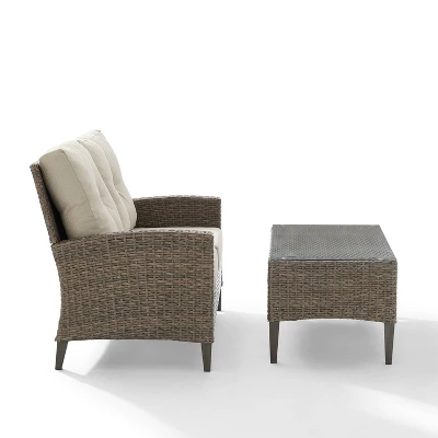 Rockport 2pc Outdoor Wicker Loveseat Seating Set - Crosley - Image 4
