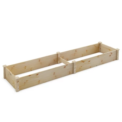 Costway Wooden Raised Garden Bed Outdoor Wood Planter Box For Vegetables Flowers Fruit - Image 9
