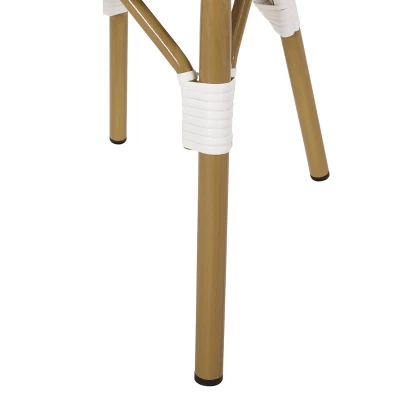 Louna 2pk Outdoor French Bistro Chairs With Bamboo Finish - Gray/White - Christopher Knight Home - Image 9