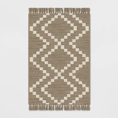 Check Diamonds Outdoor Rug Tan - Threshold™ - Image 5