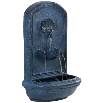 Sunnydaze Decor Sunnydaze 27"H Solar Only Polystone Seaside Outdoor Wall-Mount Water Fountain - Image 10