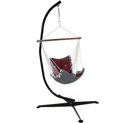 Sunnydaze Decor Sunnydaze Large Tufted Victorian Hammock Chair Swing With C-Stand - 300 Lb Weight Capacity - Image 6
