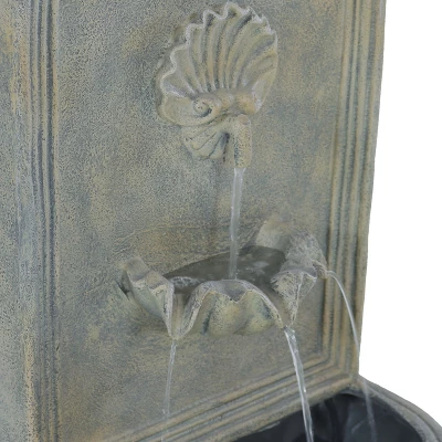 Sunnydaze Decor Sunnydaze 27"H Solar Only Polystone Seaside Outdoor Wall-Mount Water Fountain - Image 2