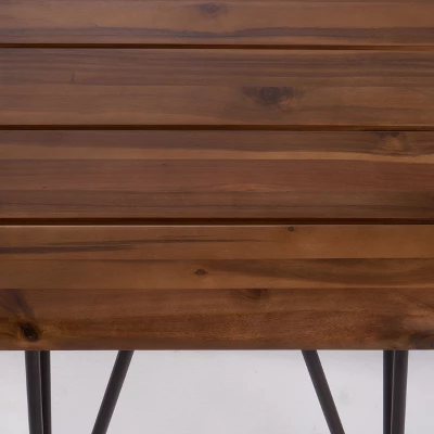 Zion Industrial Side Table - Teak/Rustic Metal - Christopher Knight Home - Image 2