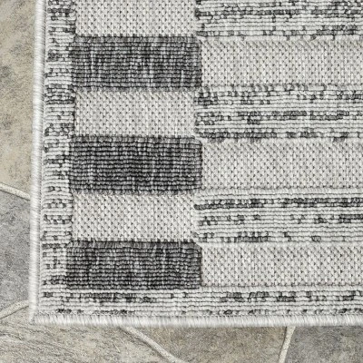 Contemporary Geometric Stripe Indoor Outdoor Area Rug By Blue Nile Mills - Image 2