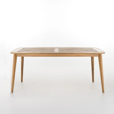 Clint 7pc Acacia And Wicker Dining Set - Teak/Brown - Christopher Knight Home - Image 4