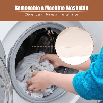 Tangkula 8PCS Conversation Wicker Set Patio Rattan Table&Cushioned Chair - Image 6