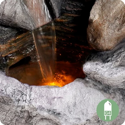 Teamson Home 39.37" Outdoor Faux Stone 4-Tier Water Fountain With LED, Gray - Image 10