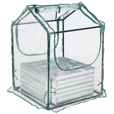 Sunnydaze Decor Sunnydaze Steel Raised Garden Bed With PVC Greenhouse Cover - Clear - Image 8