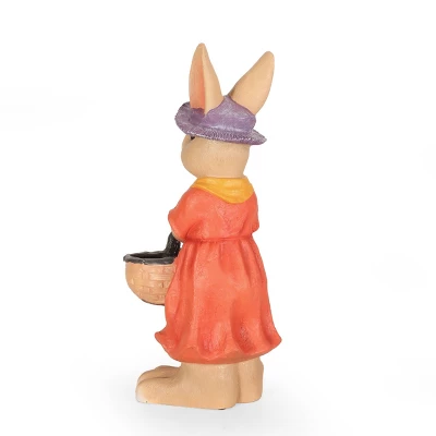 Christopher Knight Home 14" Wide Rafter Concrete Outdoor Novelty Rabbit Planter Brown/Orange - Image 2