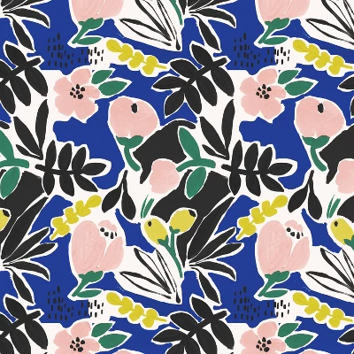 18" X 18" Outdoor Throw Pillow Parker Floral Cobalt - Skyline Furniture - Image 3