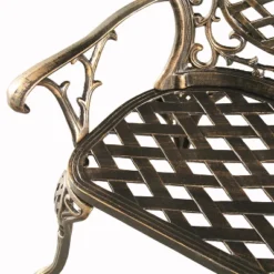 Ornate Traditional Aluminum Patio Bench - Bronze - Oakland Living