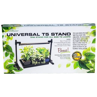 SunBlaster Universal Powder-Coated Aluminum Adjustable Lighting Stand With Heavy-Duty Plant Growing Tray, Fits All Size T5 Light Strips - Image 3