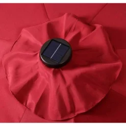 10' X 10' Patio LED Solar Umbrella With Tilt And Crank - Wellfor