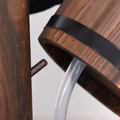 Costway Garden Rustic Wishing Well Water Fountain Wooden Outdoor Electric Backyard Pump - Image 8